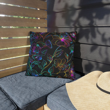 Glowing Garden Outdoor Throw Pillow